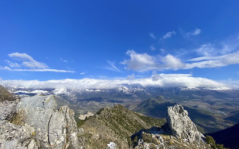 Vista panoramica dal Sentiero della Calcinara sul Parco del Pollino