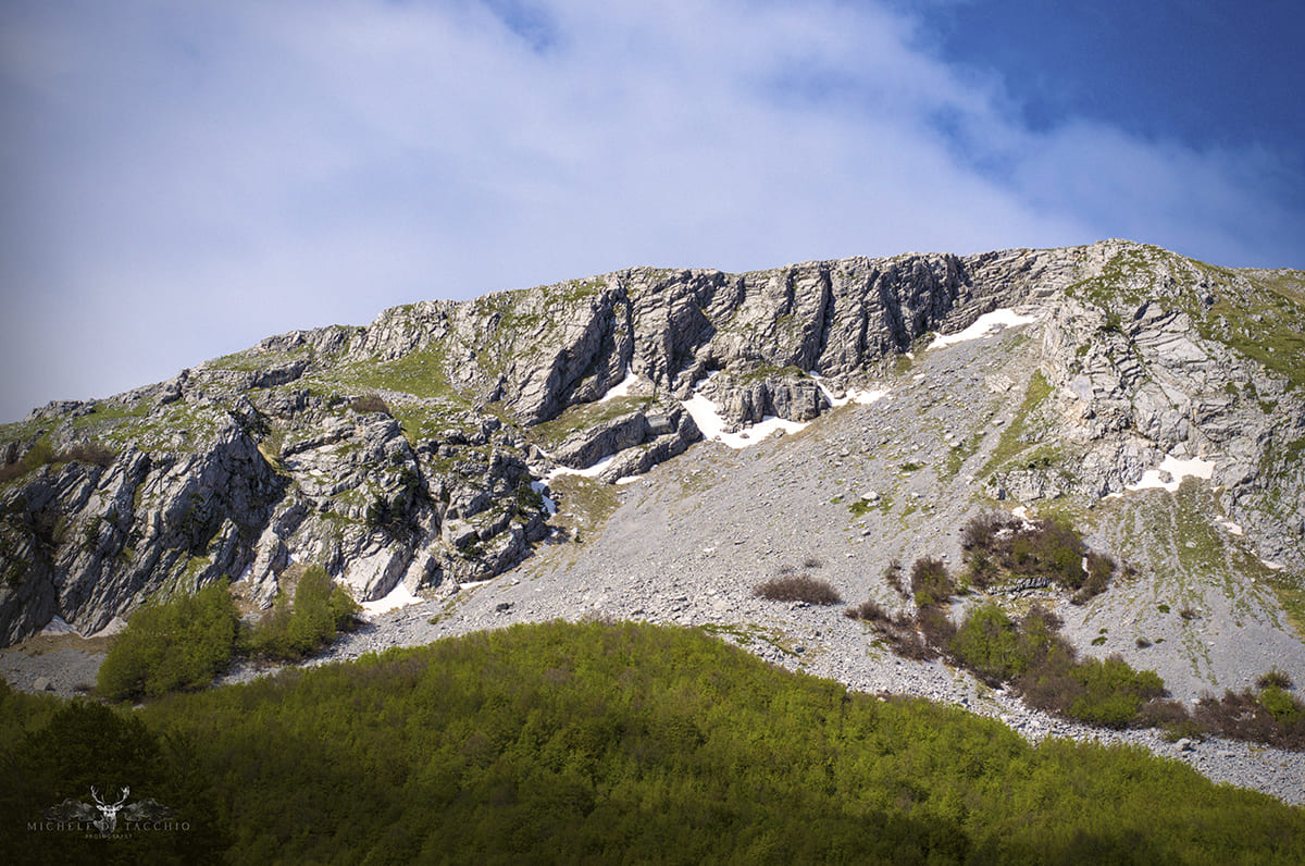 Veduta del brecciaio sul versante est del Monte Pollino con paesaggio montano e pietraie &copy;Michele di Tacchio